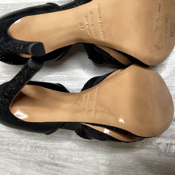 NEW Nicholas Kirkwood Black Mesh Platform Heels - Picture 7 of 8